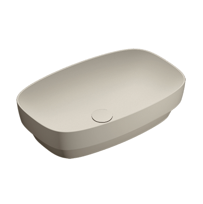 Раковины Раковина 60x38 встраиваемая, без отверстия под смеситель, покрытие Cataglaze+, цвет Sabbia Satinato 