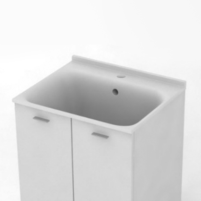 2026 раковина 60х50 см с 1 отверстием выбитым под смеситель (запчасть для комплекта 9166), без донника 923301, цвет белый глянец