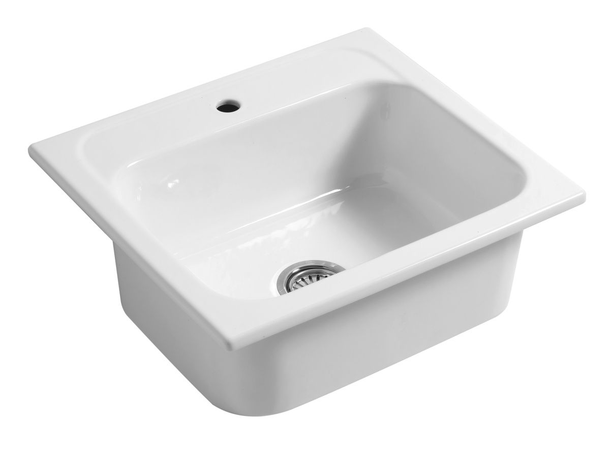 Раковины Накладная и встраиваемая постирочная/хозяйственная раковина LANCASHIRE 60х53хh21 см, цвет белый глянцевый 