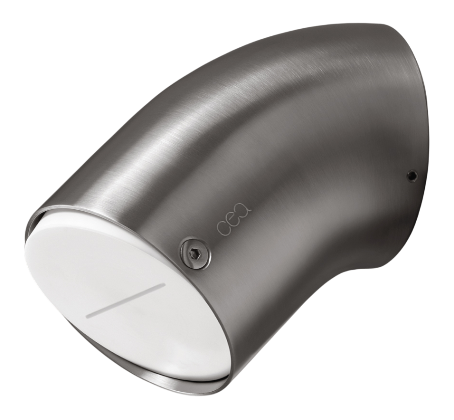 Душевая программа Душ верхний Free Ideas, настенный, с торцевой частью Delrin® и водопадной струей, P. 100 мм, сталь, цвет сатинированная нержавеющая сталь 