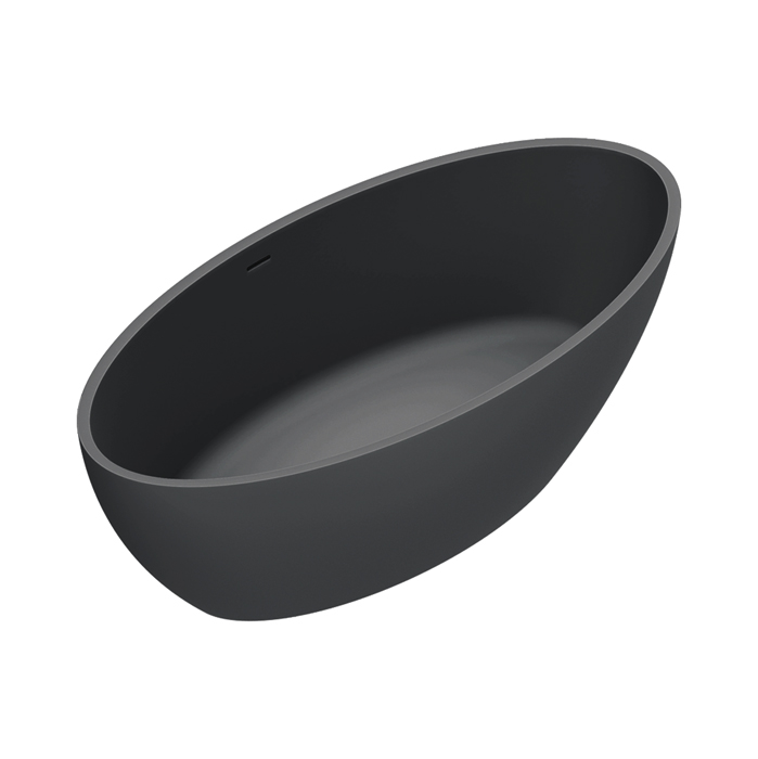 Ванна 165x80h52 с переливом, сифон в комплекте, цвет черный матовый