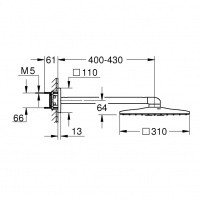 Душевая программа Rainshower 310 SmartActive Cube 26479000 Верхний душ с кронштейном (хром) 