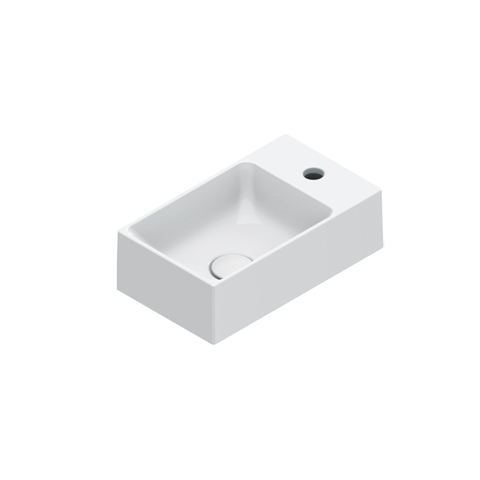 Раковины Раковина 40x23, с 1 отверстием под смеситель, покрытие Cataglaze+, цвет белый глянцевый 