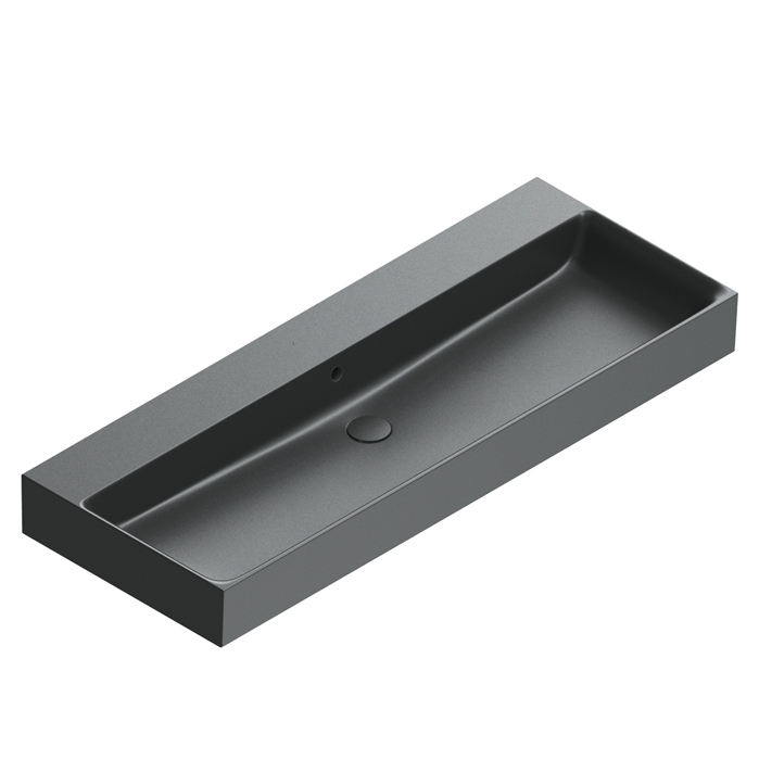 Раковины Раковина 120x47, без отверстий под смеситель, покрытие Cataglaze+, цвет черный матовый 