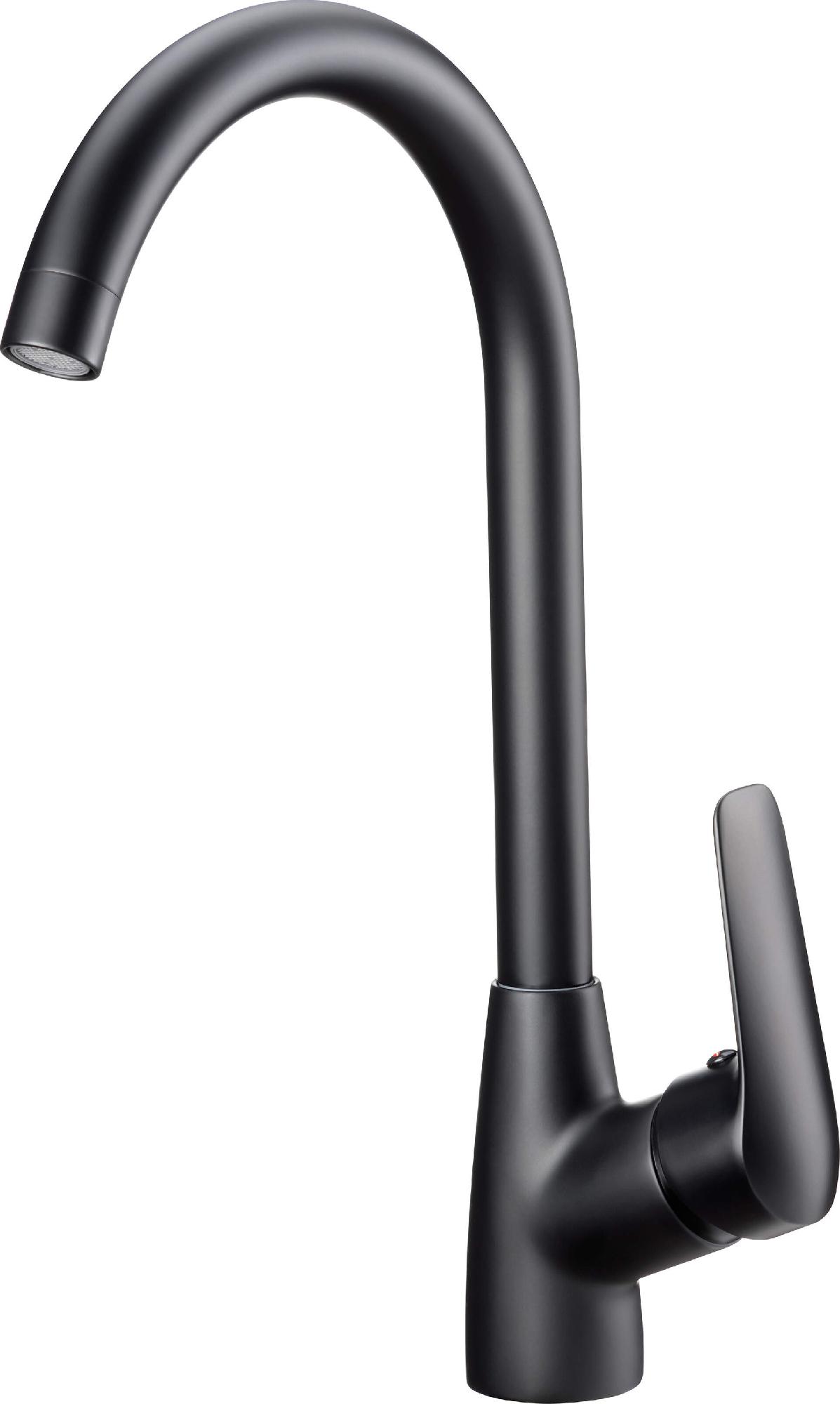 Смесители Смеситель для кухни с высоким изливом (черный) 