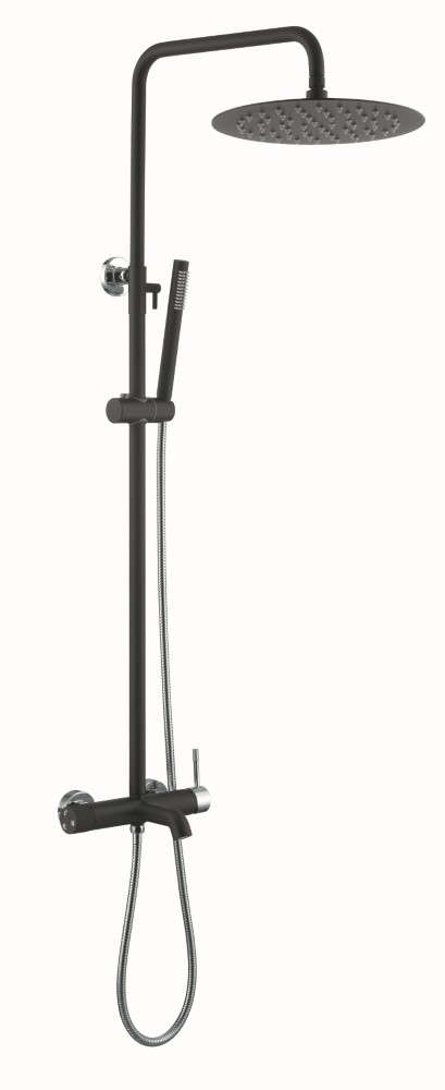 Душевая программа Стойка для душа со смесителем черный хром 