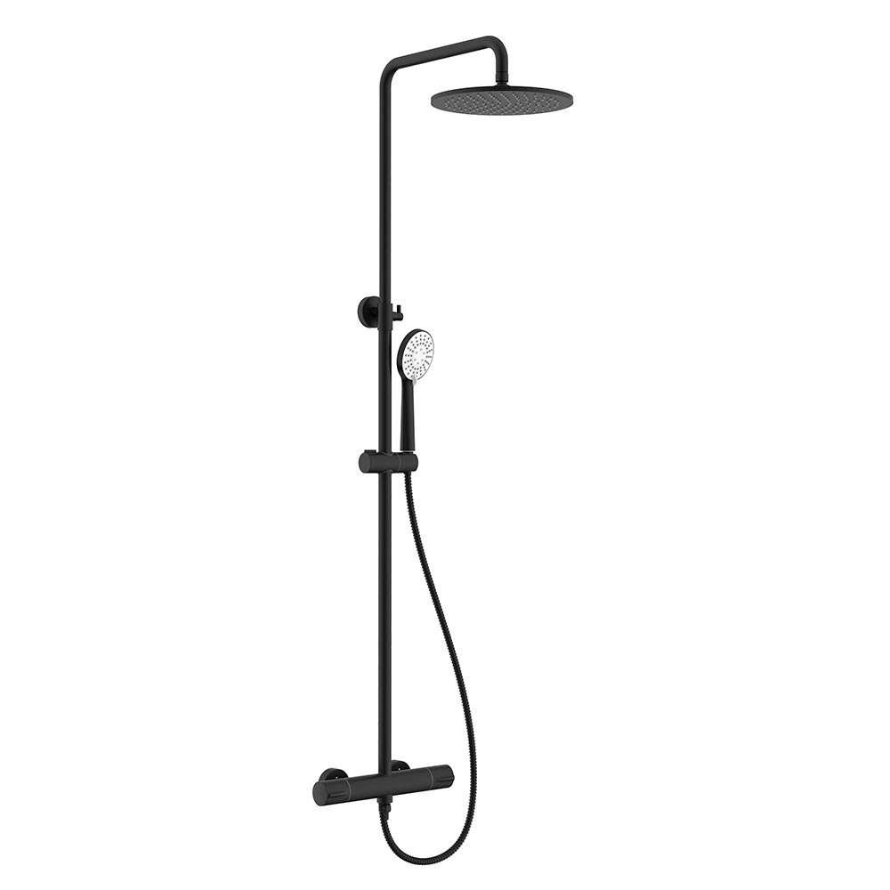 Душевая колонна термостатическая с ручным (ABS) и верхним душем (25 см) и шлангом 1,5