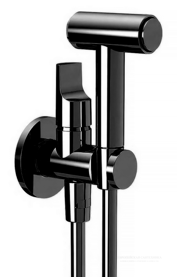 Душ гигиеническийCollettivita : умный смеситель, встроенный держатель, лейка, шланг, внешняя часть, цвет брашированный черный хром