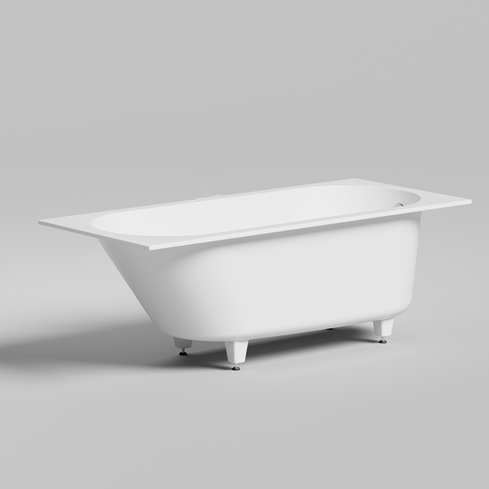 Встраиваемая ванна 1600х700х540мм, овальная чаша, материал S-Sense, глянцевый, белый (без слива-перелива!)