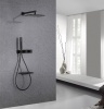 Душевая программа Душевая система скрытого монтажа с изливом, термостат, черная матовая