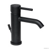 Смесители Смеситель для раковины однорычажный с донным клапаном, черный матовый