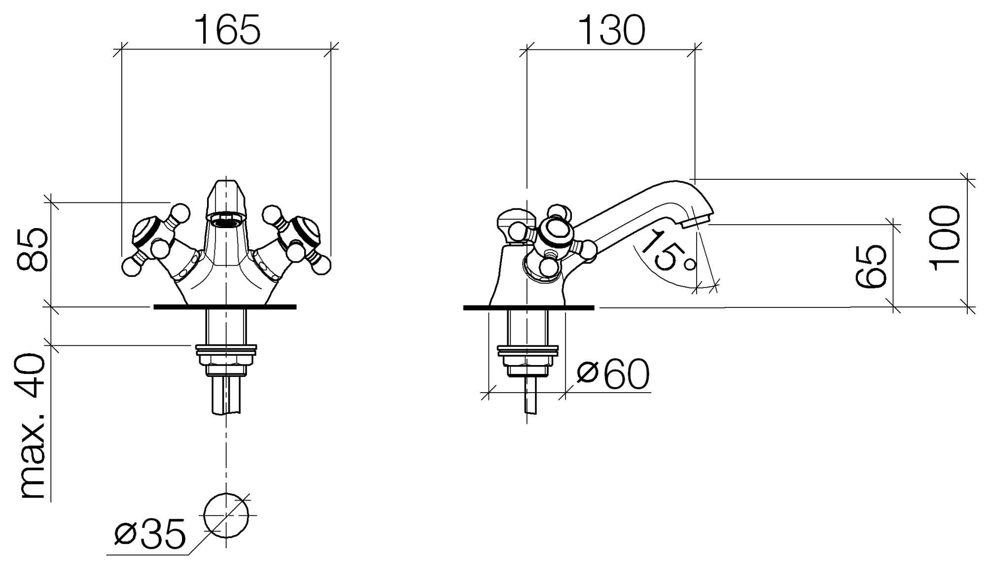 Смесители Смеситель для раковины на 1 отверстие, со сливным гарнитуром, хром