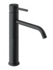 Смесители Смеситель для раковины однорычажный высокий без донного клапана, черный матовый