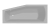 Ванны Асимметричная акриловая ванна, левая, 170x70 см