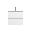 Мебель для ванной База под раковину, подвесная, 60 см, 2 ящика push-to-open, цвет: белый, глянец