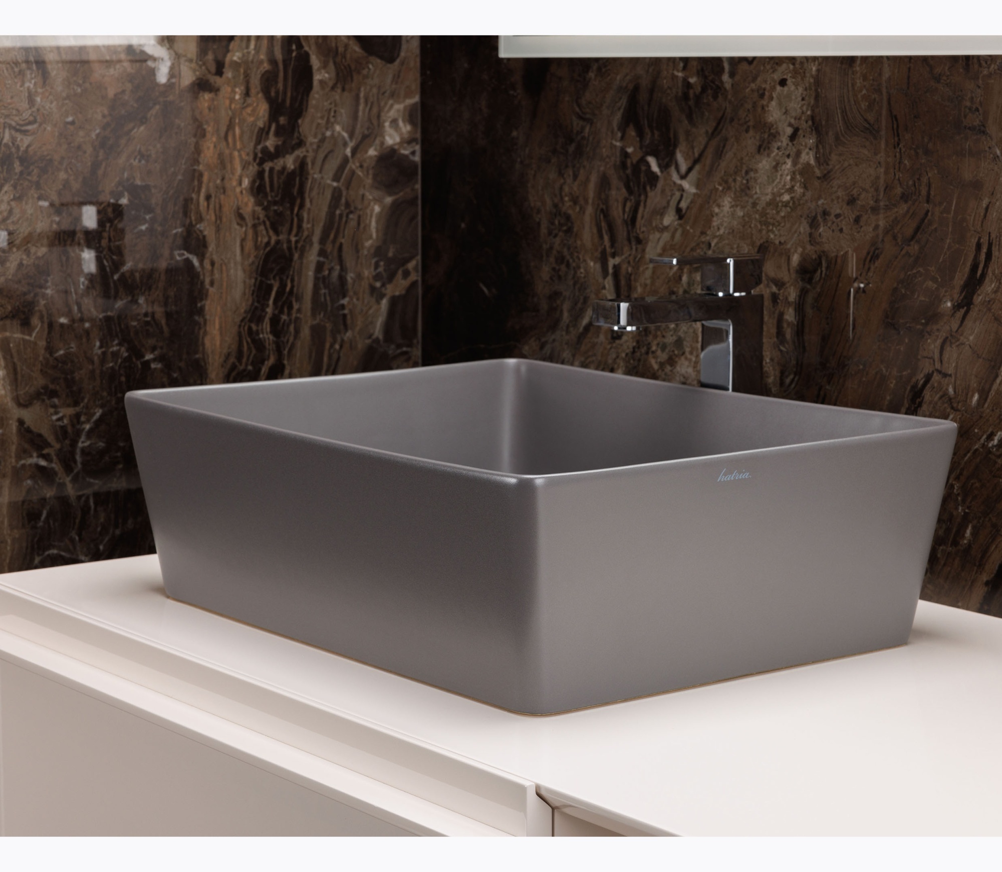 Раковины Раковина накладная, без отверстий для смесителя, без перелива, антрацит 