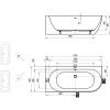 Ванны Ванна пристенная Corner L 1700x800 белая слив-перелив хром