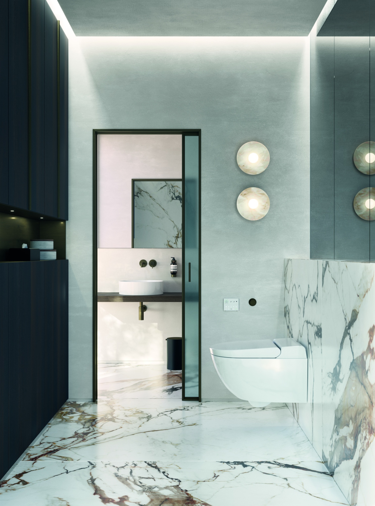 Унитазы-биде Подвесной умный унитаз с модулем электронного биде белый глянцевый