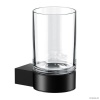 Аксессуары для ванной Стакан для зубных щеток с держателем (чёрный матовый)