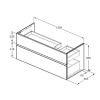 Ideal Standard Finesse Раковина 1260х535хh145 мм, подвесная/накладная, ассиметричная, чаша справа, 1 отверстием, с переливом, без крепежа, цвет белый E263301