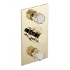 Смесители Смеситель для душа встраиваемый, термостатический, с двумя запорными вентилями, внешняя часть, цвет Soft gold