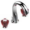 Смесители Смеситель для раковины, 3 отв., цвет: хром/красный хрусталь
