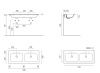 Раковины Раковина двойная накладная/подевсная 500x1200 мм