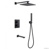 Душевая программа Душевая система скрытого монтажа с изливом, термостат, черная матовая