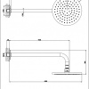 Душевая программа Душевая головка настенная, D200мм, цвет: хром