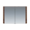 Мебель для ванной Зеркало, зеркальный шкаф, 100 см, с подсветкой, орех, текстурированная