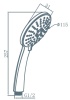 Комплектующие Ручной душ, 5 функций, d 115 мм