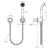 Душевая программа Duomo crystal Душевой комплект с ручным душем, шланг 1500 мм., держатель и подвод воды, цвет Rhodium Silver