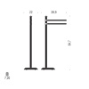 Аксессуары для ванной Стойка с 2-мя полотенцедержателями, напольная, h:84,7 см, цвет античная бронза