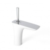 Смесители Смеситель для раковины однорычажный, со сливным гарнитуром Push-Open, хром/белый