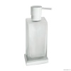 Аксессуары для ванной Дозатор для жидкого мыла настольный, цвет белый матовый/матовое стекло