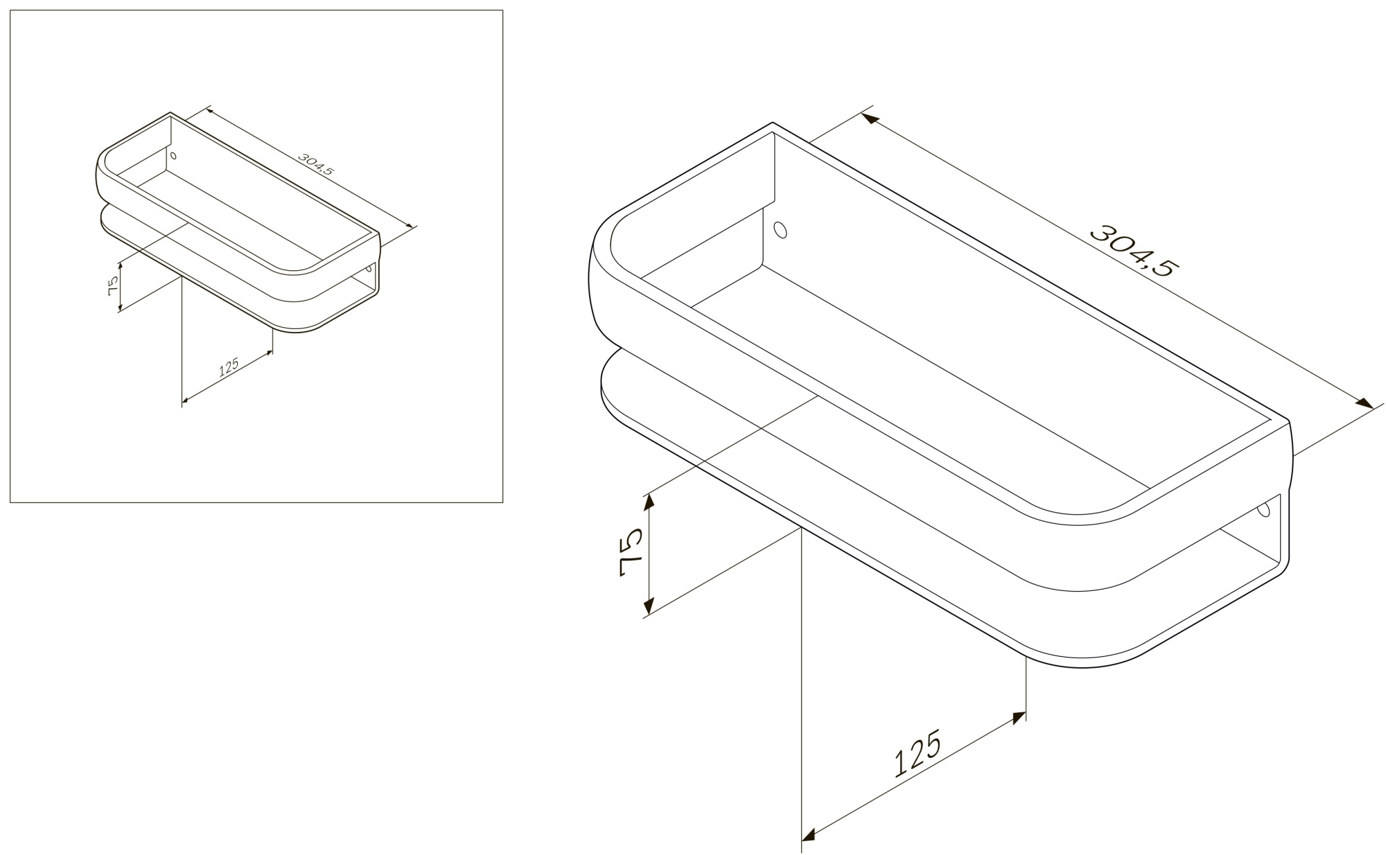 Аксессуары для ванной Корзина для душа, хром 