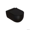 Унитазы Унитаз подвесной, безободковый, размер 53 см, крепление в комплекте, цвет черный матовый