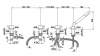 Смесители Смеситель на борт ванны на 4 отв , с ручным душем, цвет хром