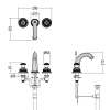 Смесители Смеситель для раковины на 3 отверстия, донный клапан, цвет античная латунь