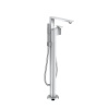 Смесители Смеситель для ванны, напольный, с ручным душем, излив 255 мм, алмазная огранка, цвет хром