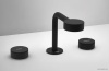 Смесители  Slim Смеситель для раковины на 3 отверстия с донным клапаном, цвет черный матовый