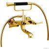 Смесители  Cherie Смеситель для ванны двухрычажный, с душевым комплектом, цвет золото/черный