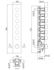 Смесители Carimali W21069CR Встраиваемая часть для термостатического смесителя с 6-ю независимыми выходами, цв