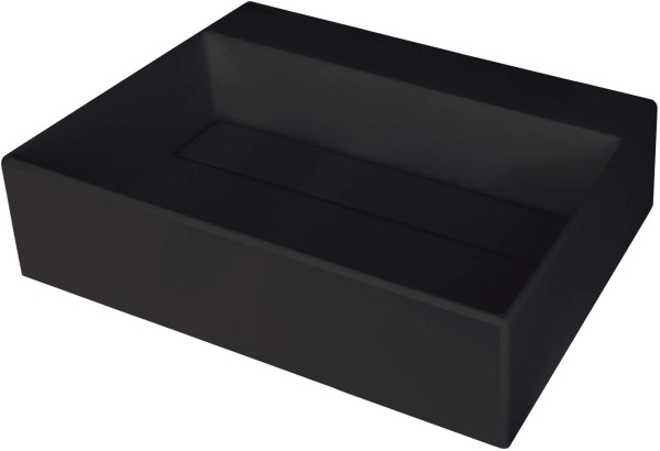 Раковина накладная CORREO иск. камень , скрытый слив 500x400x130мм (черный)