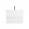 Мебель для ванной База под раковину, подвесная, 75 см, 2 ящика push-to-open, цвет: белый, глянец