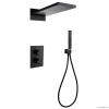 Душевая программа Душевая система скрытого монтажа без излива, термостат, черная матовая
