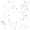 Душевая программа Набор: смеситель для верхнего душа, верхний душ 250 мм, держатель для верхнего душа, душевой набор