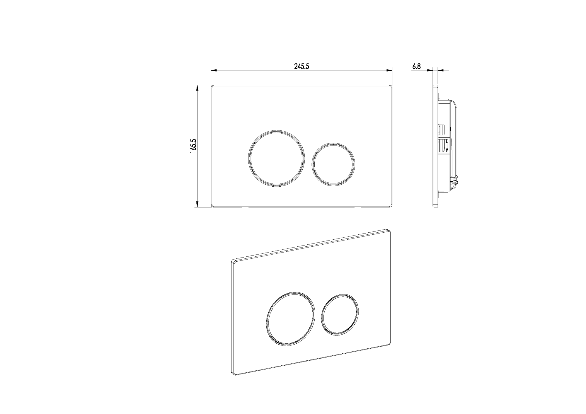 Системы инсталляции Кнопка для инсталляции, нерж.сталь ультраплоская Gun Metall