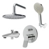 Душевая программа Набор: смеситель для ванны/душа, верхний душ 220 мм, держатель для верхнего душа, душевой набор