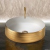 Раковины Раковина WHITE INSIDE AND SATING GOLD OUTSIDE для установки на столешницу